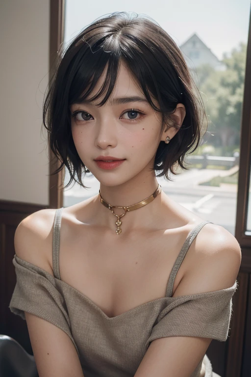 (masterpiece:1.3), (8k, photorealistic, RAW photo, best quality:1.4), super detailed resolution, surreal golden ratio, Physically-based rendering, Top-quality Realistic, Official art, Highly detailed CG Unity 8k wallpaper, Ultra-detailed, high resolution, Physically-based rendering, magnification, Face Light, Mature beauty, Beautiful girl,1girl,moist lips, sexy lips, Sexy smile, Gentle smile, 20 years old, Beautiful bare skin, Smooth bare skin,(Beautiful and radiant skin), big well-shaped breasts, beautiful cleavage, beautiful Mature body, swept bangs,(Medium hair:1.3), beautiful detailed eyes, model shoot style, Japanese Idol, upper body,(standing in front of a store in a shopping mall:1.2),BREAK,nsfw,((Floral lace tube Tube top:1.3)), (Tight mini skirt:1.3),BREAK,(Heart shaped necklace),(Triangle ornament earrings),BREAK, (gentle smile like a goddess),looking at viewer,shoot from below,seductively posing,(Extreme close-up),