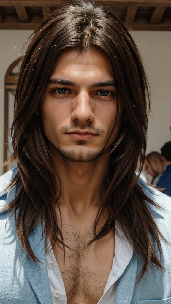 Ragazzo maschio, basso, druido, di d&d, capelli neri occhi blu