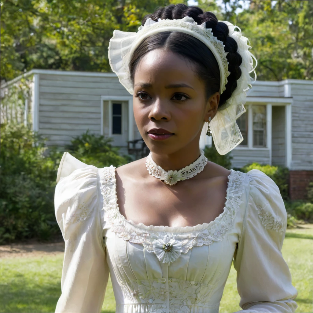 An African-American Woman in a Victorian dress