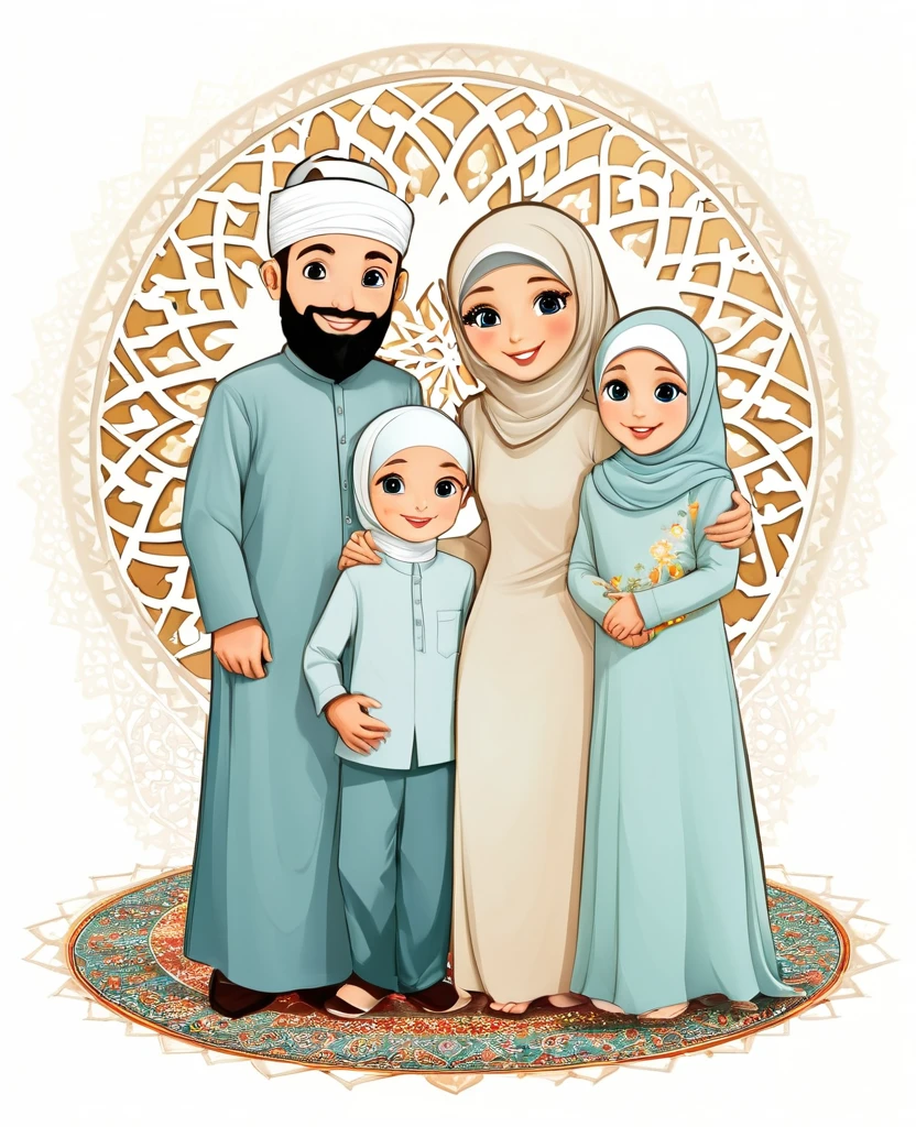 Illustration family islamic