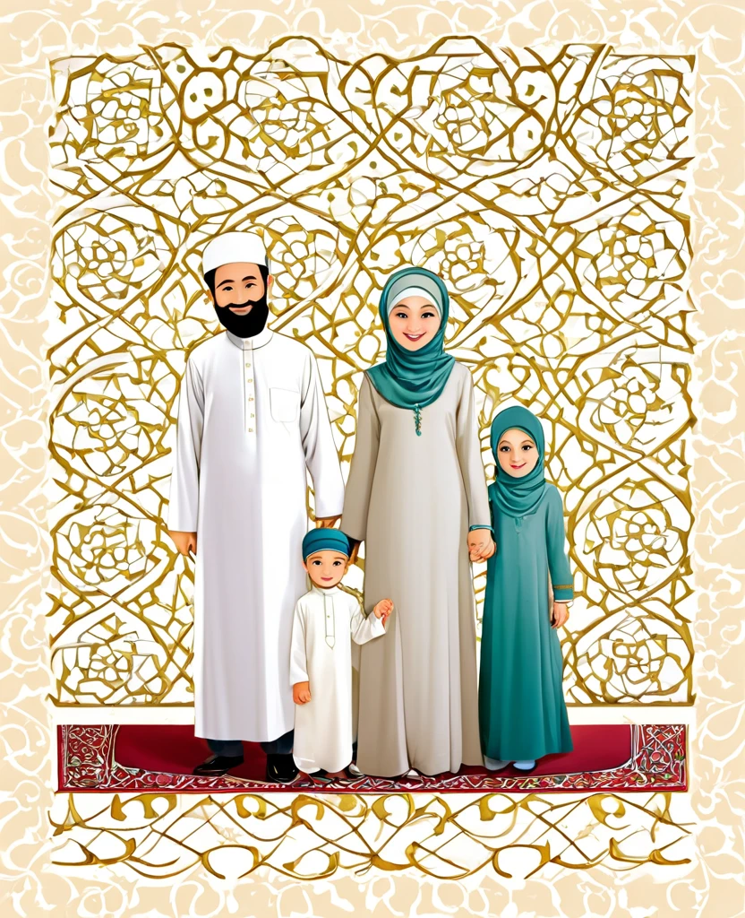 Illustration family islamic