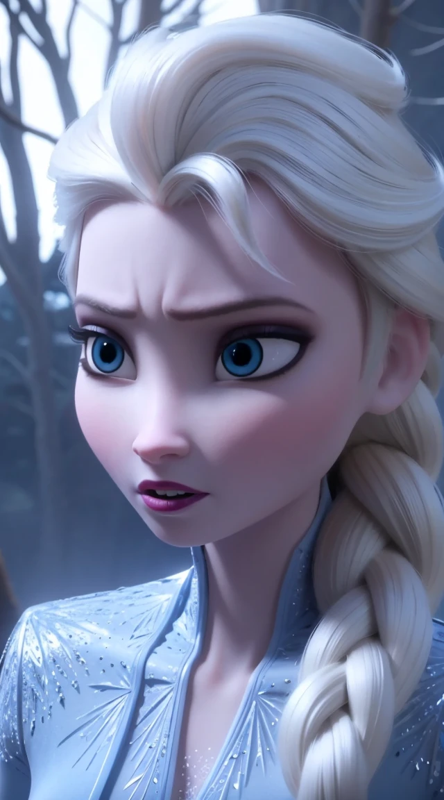 a woman standing in a frozen landscape, extremely detailed, intricate details, highly detailed, hyper realistic, photorealistic, 8k, cinematic, dramatic lighting, icy wind blowing, snow covered trees, desolate winter scenery, cold blue tones, crystal clear ice, shivering expression, warm winter clothing, detailed facial features, piercing eyes, striking pose