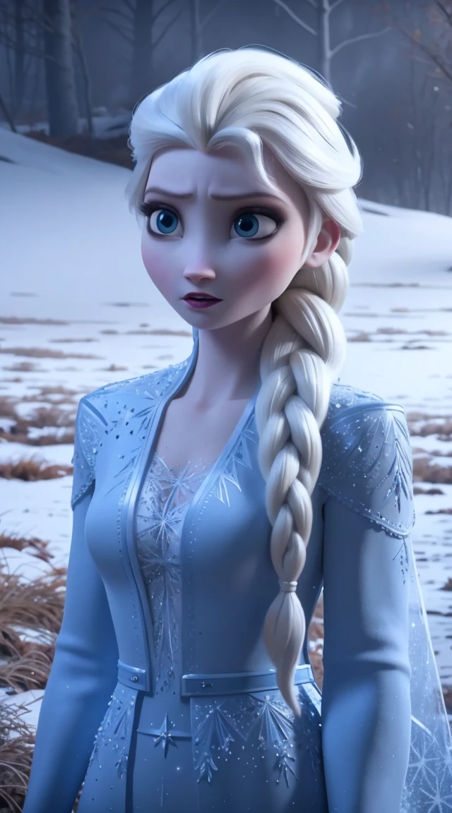 a woman standing in a frozen landscape, extremely detailed, intricate details, highly detailed, hyper realistic, photorealistic, 8k, cinematic, dramatic lighting, icy wind blowing, snow covered trees, desolate winter scenery, cold blue tones, crystal clear ice, shivering expression, warm winter clothing, detailed facial features, piercing eyes, striking pose