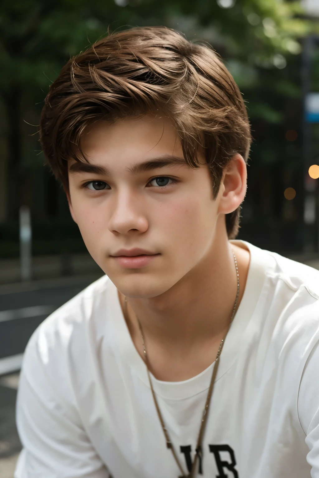 boy, 17 y.o, handsome, semi-caucasian face, comma hair, high school, tokyo