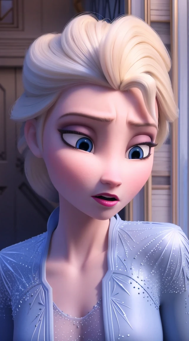 realistic woman, ice castle,