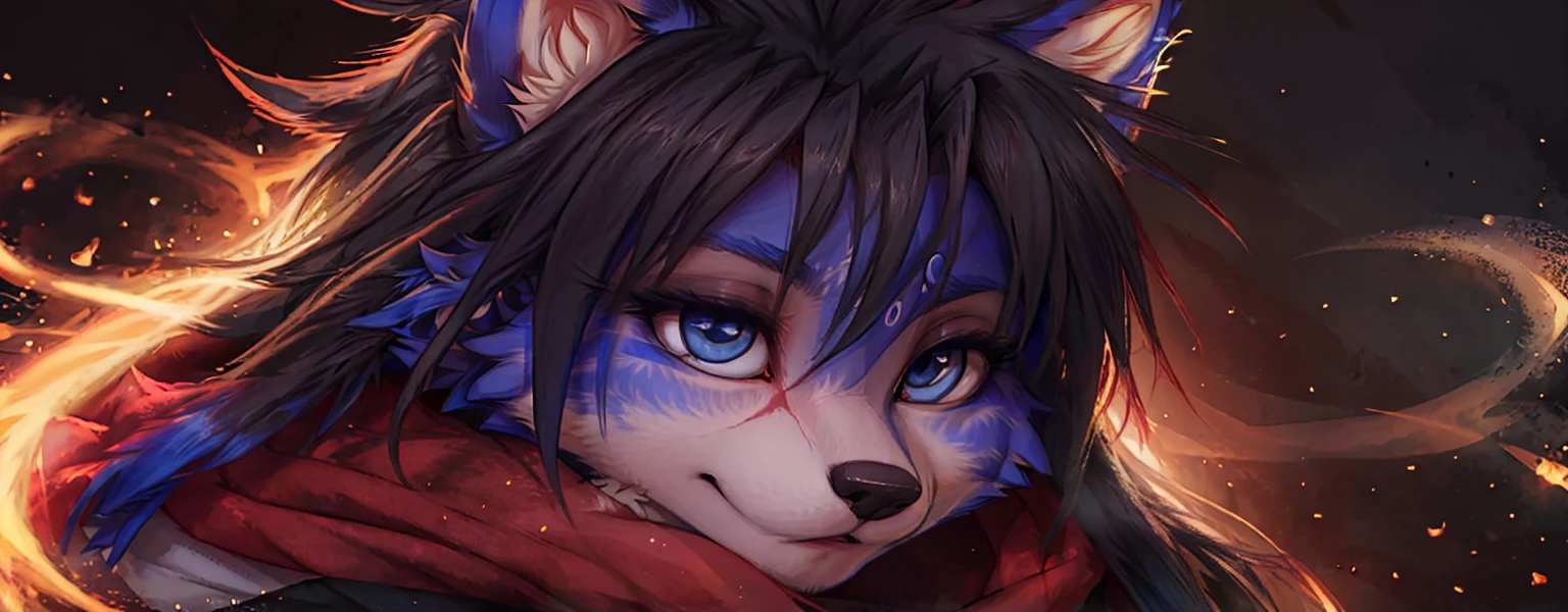 A beautiful and detailed (sweet portrait) von ((Krystal)), Sternenfuchs Krystal, Schlank, liebenswert, green eyes, medium breasts, (((Lange blaue Haare 1.3))), ((schwarze haarspitzen)), Dekollete, Grinsen, hoch schauen,, anthro, Pelzig, Hochgeladen E621, detailed flauschige fur, (von Fluff-Kevlar, Bayard Wu, Personalami, Pino Daeni), detailliertes Gesicht, (flauschige), 1 girl, Allein, Stammes-Kleidung, sweet girl, solo, liegend auf einer wiese