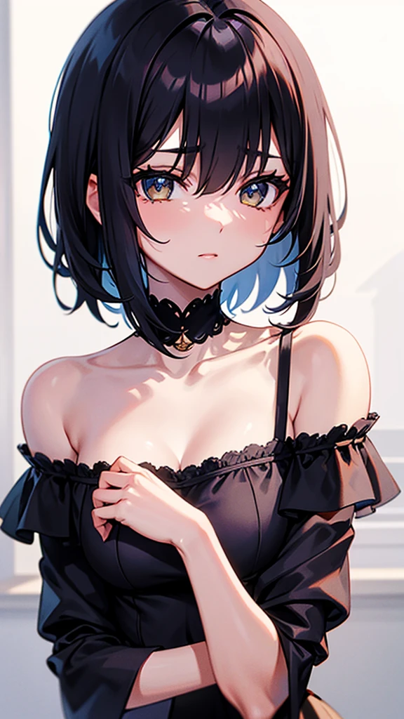 Short shoulder length hair girl, beautiful