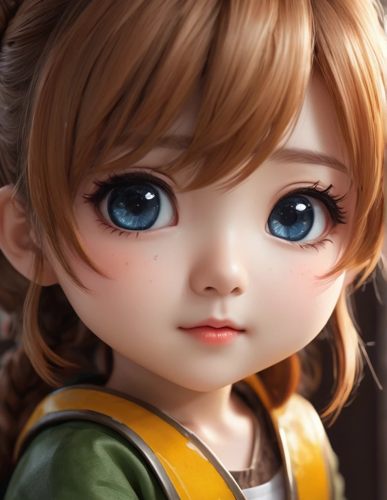 quality(8k wallpaper of extremely detailed CG unit, ​masterpiece, hight resolution, top-quality, top-quality real texture skin,hyper realisitic, digitial painting,increase the resolution,RAW photos，best qualtiy,highly detailed,the wallpaper),BREAK,8K, Chibi , half face, 