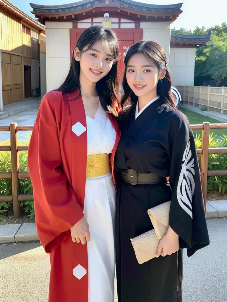 (Super cute Korean gal high school girl takes a photo with her friend 1.2)(grin,Smile)(Beautiful Sweat:1.1)(16k, RAW Photos, Highest quality, masterpiece: 1.2),(Mr.々Beautiful black hair with a simple hairstyle:1.2) Super detailed, Super Resolution, (Genuine, Genuine photos: 1.37), Portraiture, High-resolution RAW color photos, Professional photos, Very detailed, 8k wallpaper, Very detailed CG Unity 8k wallpaper, Very detailed beautiful girls, Very detailed faces, ((whole body)), beautiful woman, Huge breasts,(huge boobs:1.1) (Big Boobs:1.1),high school girl, Korean Girls,(K-POP Female Idols), (Idol-class beauty)(Beautiful high school girl:1.1)(屋台がいっぱいあるshrineの夏祭り:1.2)(18-year-old)(Stylish kimono-style outfit:1.1)(Group photo:1.3)shrine,yukata,