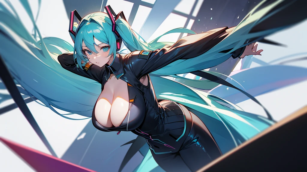 masterpiece, Highest quality,One girl, Hatsune Miku, Huge breasts, Huge breasts, Huge breasts, Huge breasts, Huge breasts, Huge breasts, Huge breasts、Big Butt