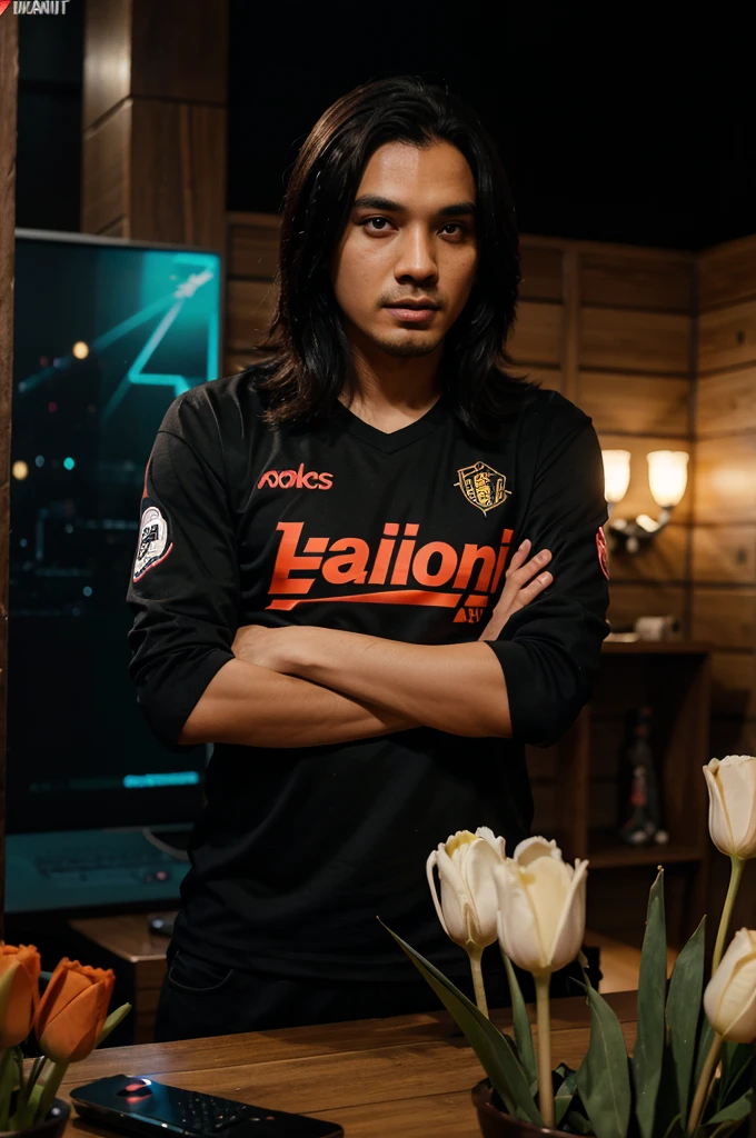 Logo Esport hewan efek listrik ada tulisan "hantu malam"