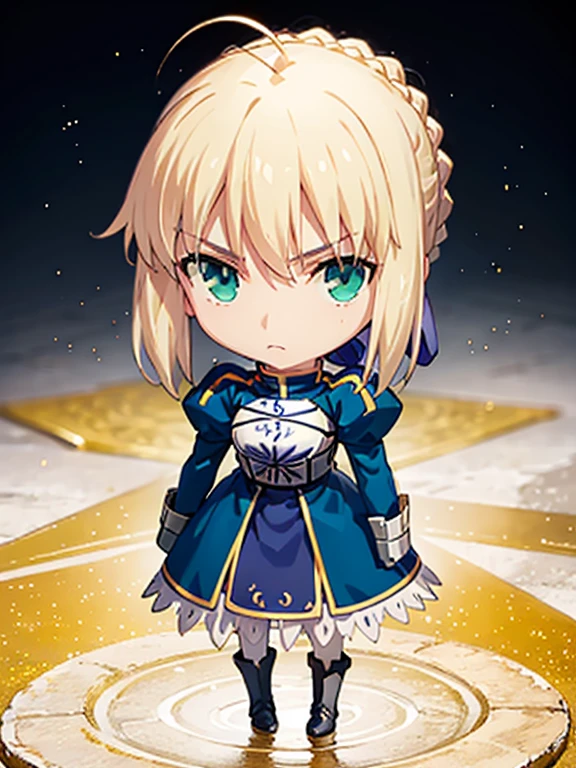 horse riding、phAltoria, phSaber, (chibi), full body, (masterpiece), highest quality