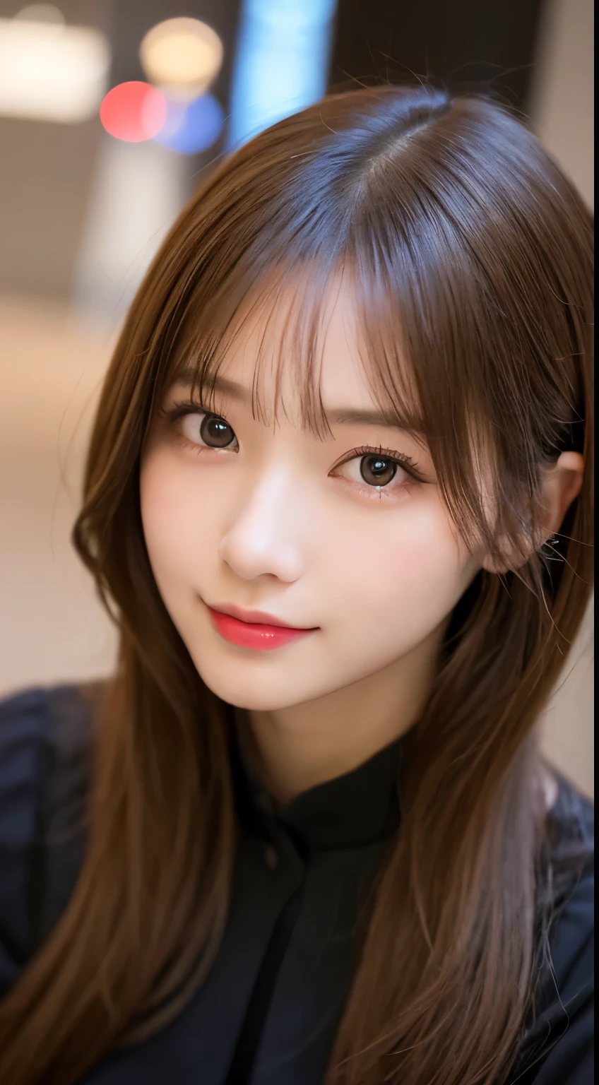Tabletop, Highest quality, shape, Very detailed, finely, High resolution, 8k wallpaper, 完璧なダイナミックな構shape, Beautiful and exquisite,ランダムなcute髪,,Natural color lip, Bold sexy pose,smile、20-year-old girl、cute、Looking into the camera,Always blur the background,Perfect and beautiful face,Slim face and figure,Big eyes、Putting on gal makeup,Small face,Shooting from below、Blurred Background,Elegant feminine face、smile、Actual Photos、Adult Lolita Fashion