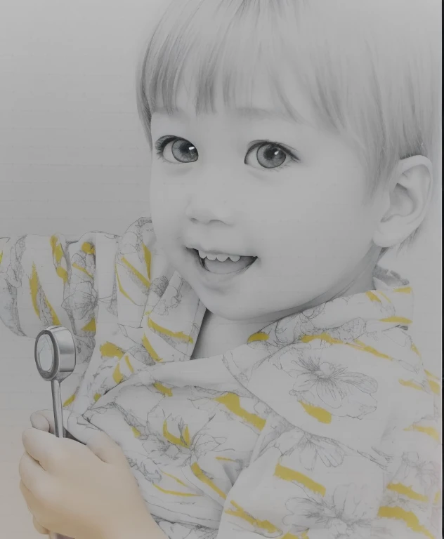 Realistic color photography style、Smiling emphasizes nasolabial folds. Make the chin a little thinner and accentuate the nasolabial folds.、I want it to look more like a color photograph.........。3 year old boy, Xu々To、Clearly visible、鼻から口Toかけての深いほうれい線を強調します、Generate left and right dimples、Show me your beautiful smile.。Make your eyes look cute with double eyelids.