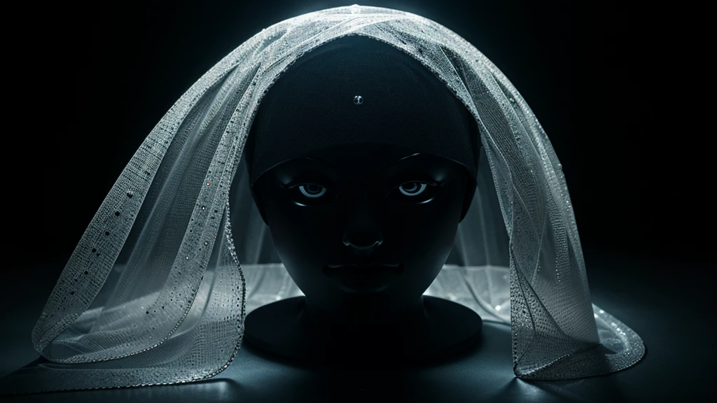 gost made of diamonds, studio light, dark background, photography 
