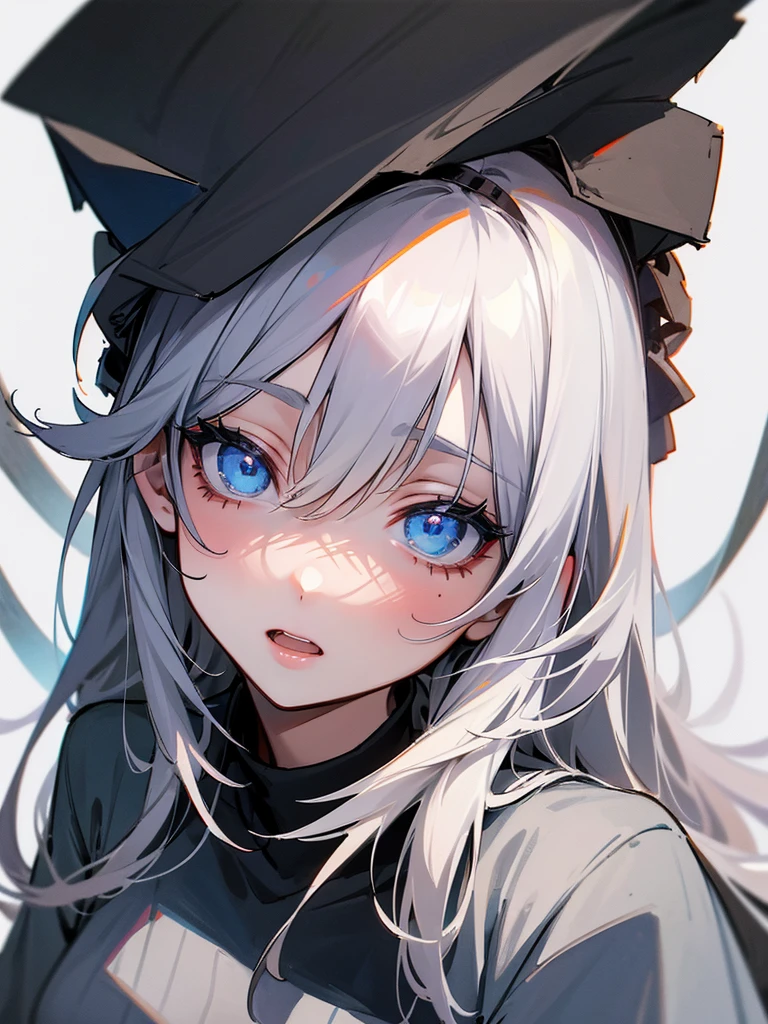 Oil painting: Anime character: against the backdrop of an abandoned construction site at night, full length.
opens his mouth very wide, looks up in despair, her face is covered with wounds. pale, cruel, narcissistic girl with a vile character, Blue eyes, long gray horns, gray sweater. a mouth from which many hands and faces come out. из рта вылезают бледные руки на которых находятся Blue eyes.
Realistic detailed style high detail, Drawing. watercolor, colored pencils, circled with black pen.
