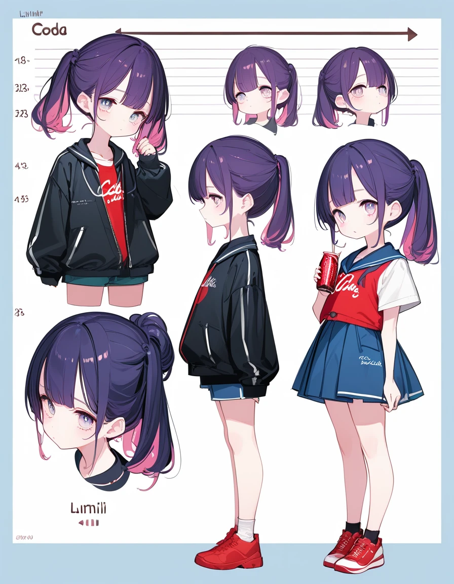 score_9,score_8_up,score_7_up,score_6_up,score_5_up, ,, highres,8k,official art, pale skin, shiny skin, full body, character chart,coca-cola_\(personification\),li,cute,kawaii,