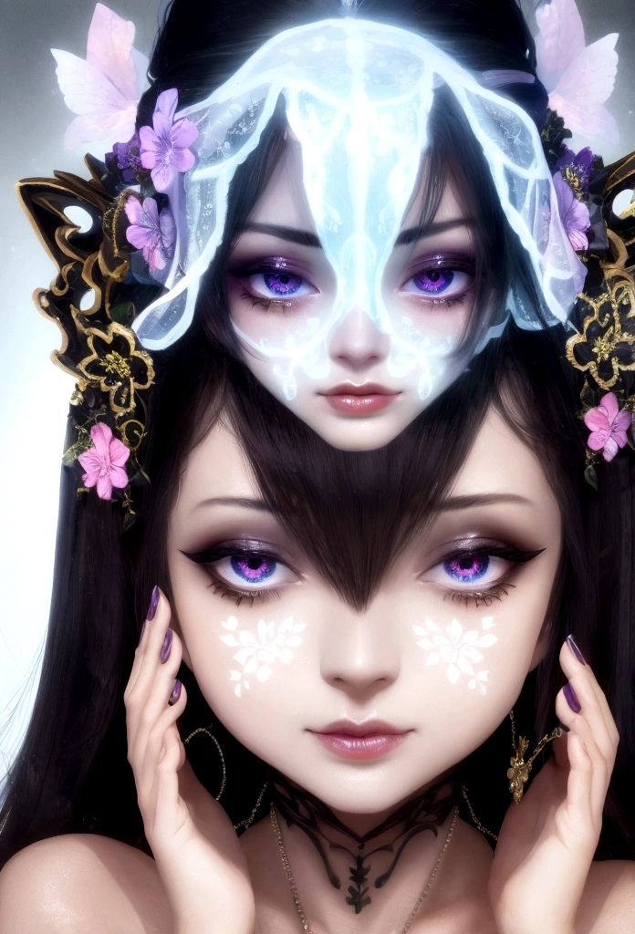 Different face woman