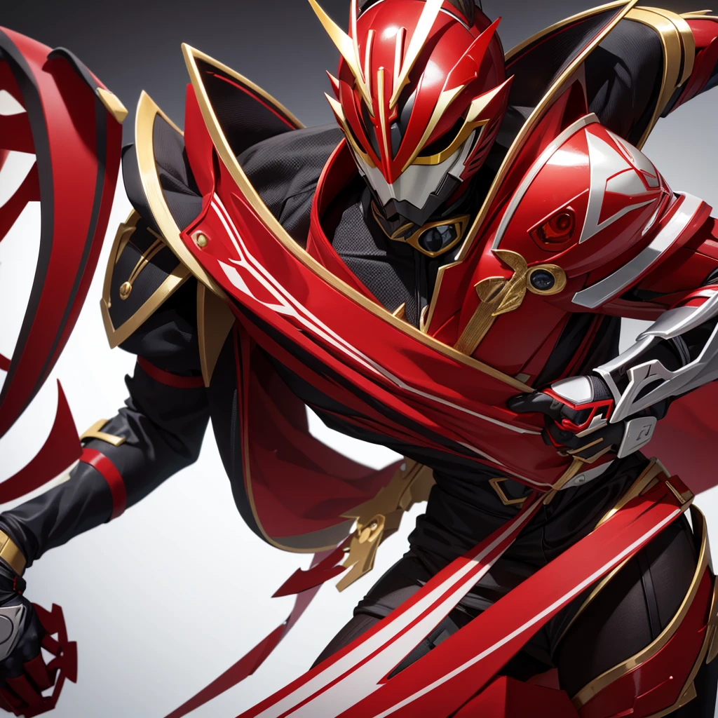 KamenRider Saber has mask color is red and white,leg has color black and gold.