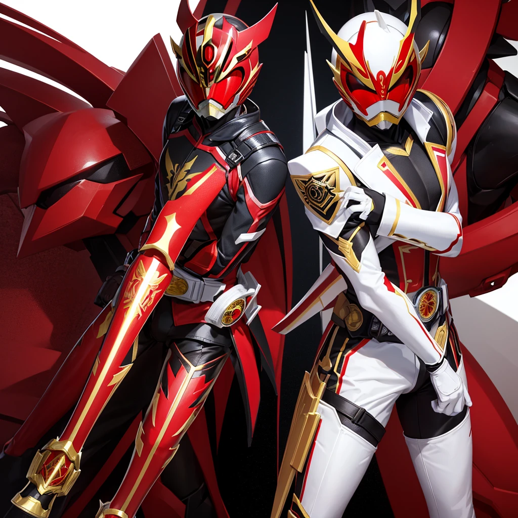 KamenRider Saber has mask color is red and white,leg has color black and gold.