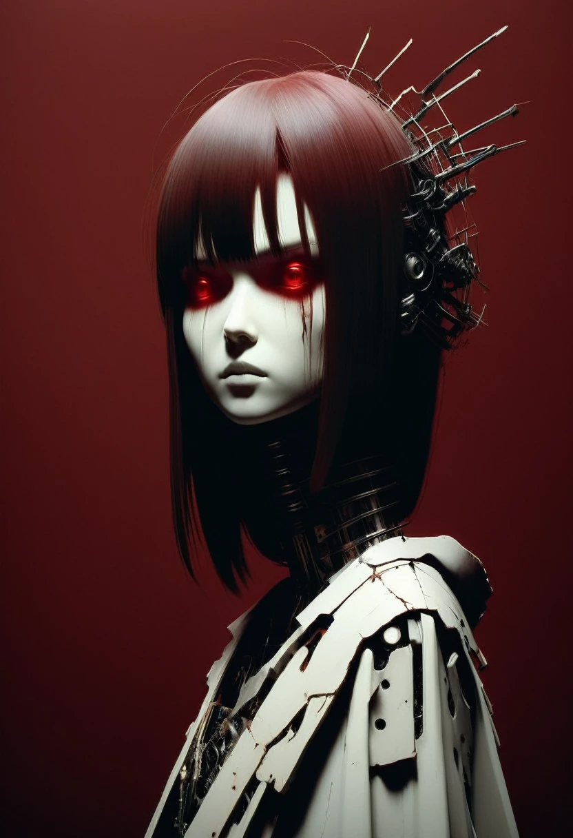 Ashley Wood Style, Dark red background, Chemiluminescence, 穿着鲜艳霓虹灯of女孩, of, 粉色of, (Minimalism: 1), Ray Tracing Details...Stephen Gammell 风格 - Stephen Gammell 风格of Iaya
