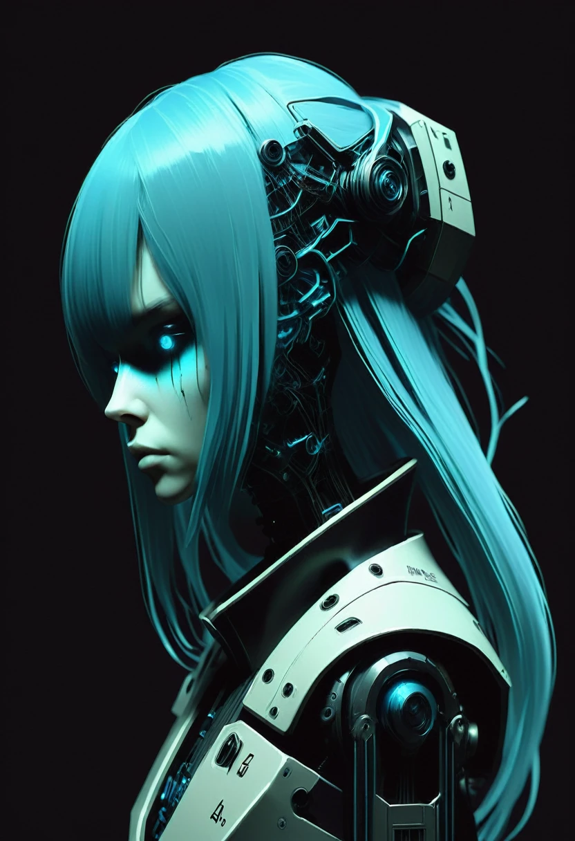 in style of Ashley Wood,in style of stephen gamel ,
1girl,noise,jalm,faulds,bioluminescence,
BREAK
from_side,chemiluminescence,chemically dyed long hair,dodgerblue,