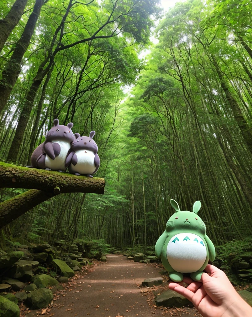 🌳✨ Greetings from the Magic Forest！Totoroと一緒にadventureの旅に出かけよう。Satsuki and Mei are with me too.！ #Totoro #The World of Ghibli #adventure #Fantasy 🍃🐰