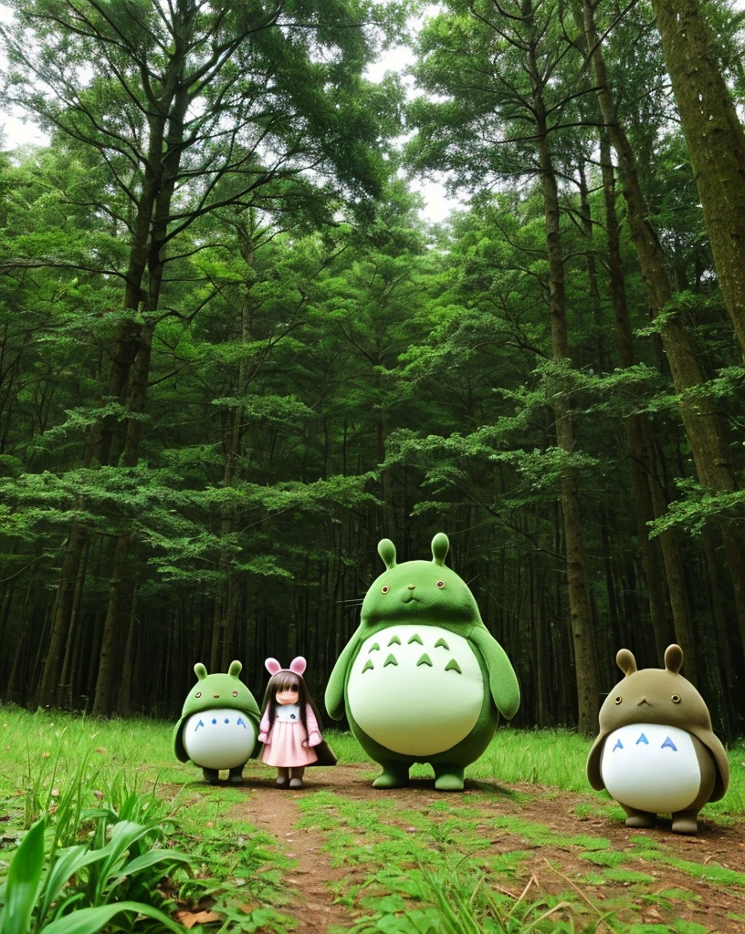 🌳✨ Greetings from the Magic Forest！Totoroと一緒にadventureの旅に出かけよう。Satsuki and Mei are with me too.！ #Totoro #The World of Ghibli #adventure #Fantasy 🍃🐰