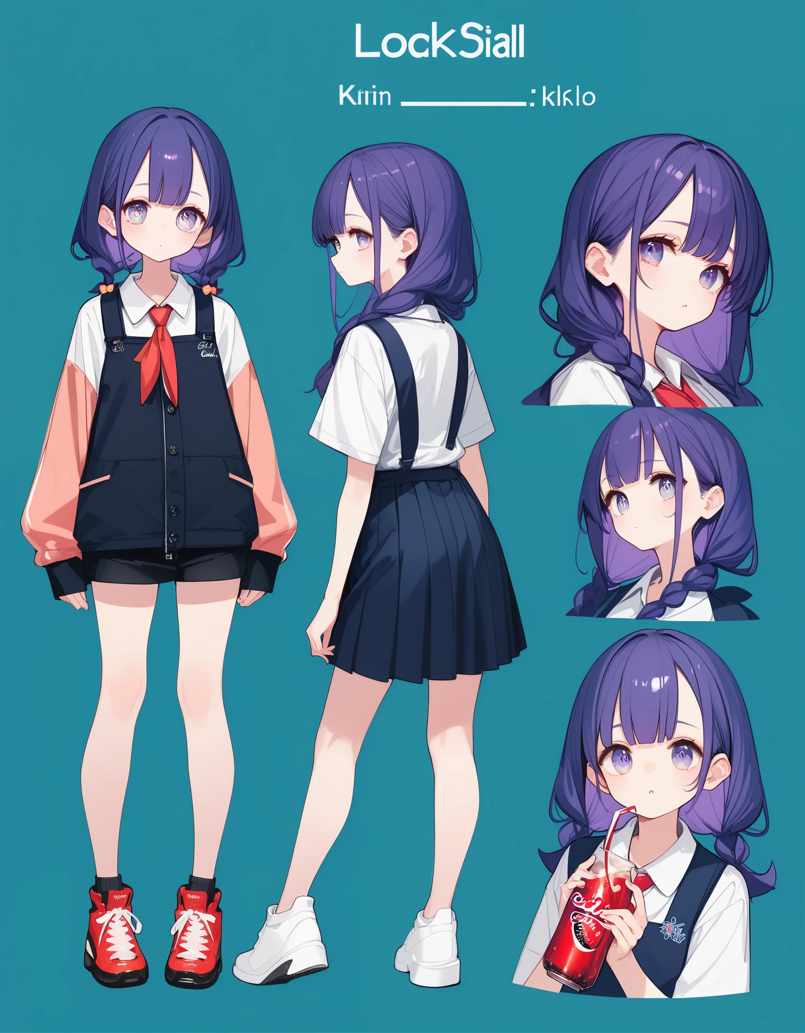 score_9,score_8_up,score_7_up,score_6_up,score_5_up, ,, highres,8k,official art, pale skin, shiny skin, full body, character chart,coca-cola_\(personification\),li,cute,kawaii,
