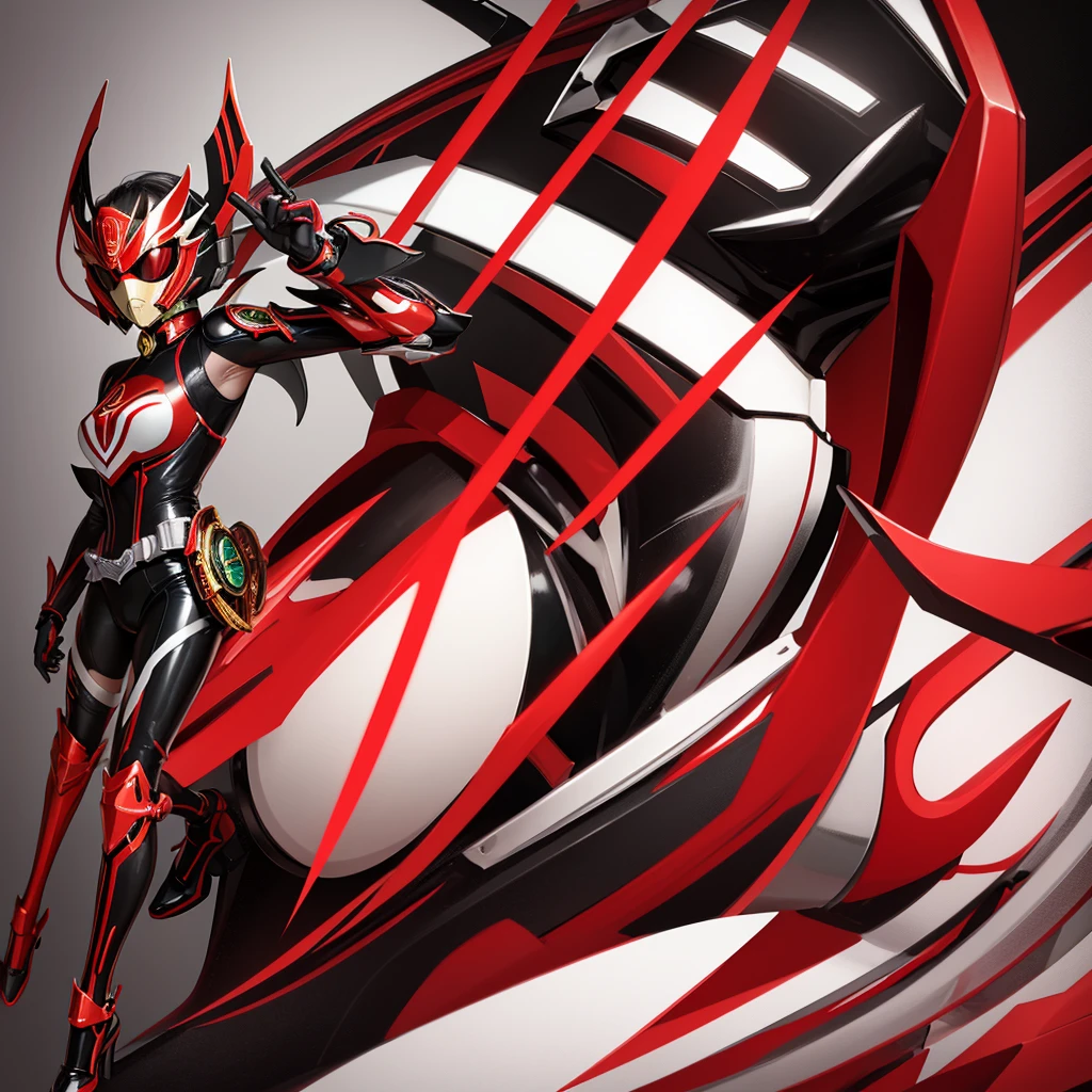 KamenRider Saber color is red and white,leg has color black and gold.