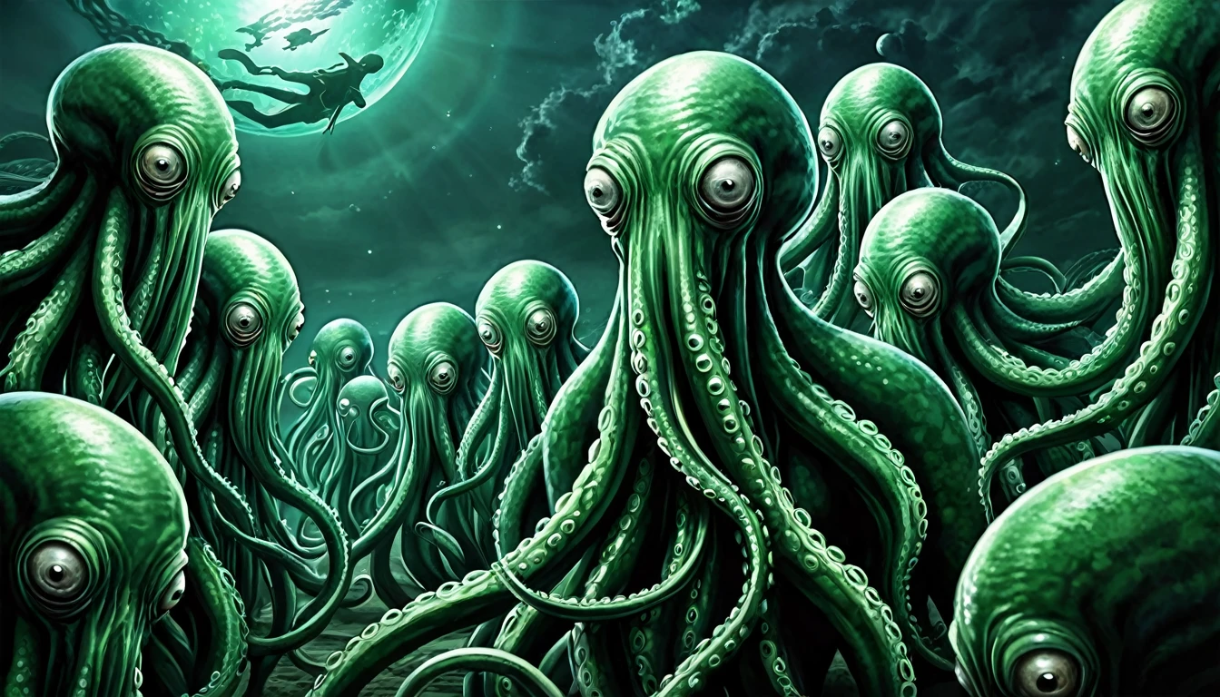 Earth has been invaded by tentacled aliens、The mucus released by its tentacles increases dopamine in humans by 200 percent.。, Imagine what that feels like, They inject dopamine into humans、Chase it、Some people become addicted to dopamine.、Become a slave to it。