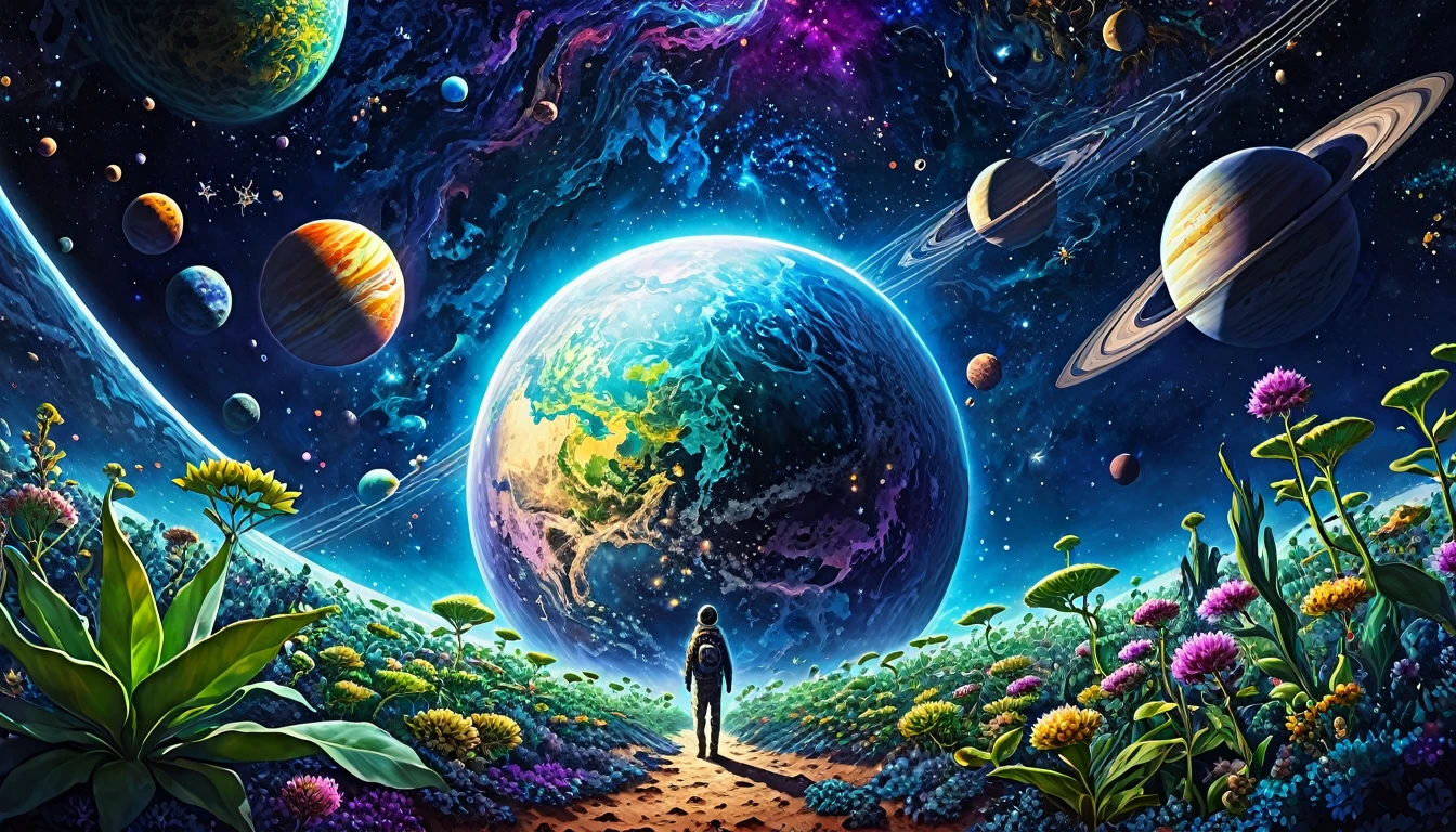 HD detailed, universe服を着た男性のクローズアップ, Background planet, サイケデリックなuniverse的恐怖, Psychedelic Illustration, universe, Plant growing, 精神異常のuniverse, 背景 universe グラフィックアート, universeのイラスト, universe, universeLSDポスターアート, Behind the dmt space, universeシーン, Surreal Space, universeスタイル