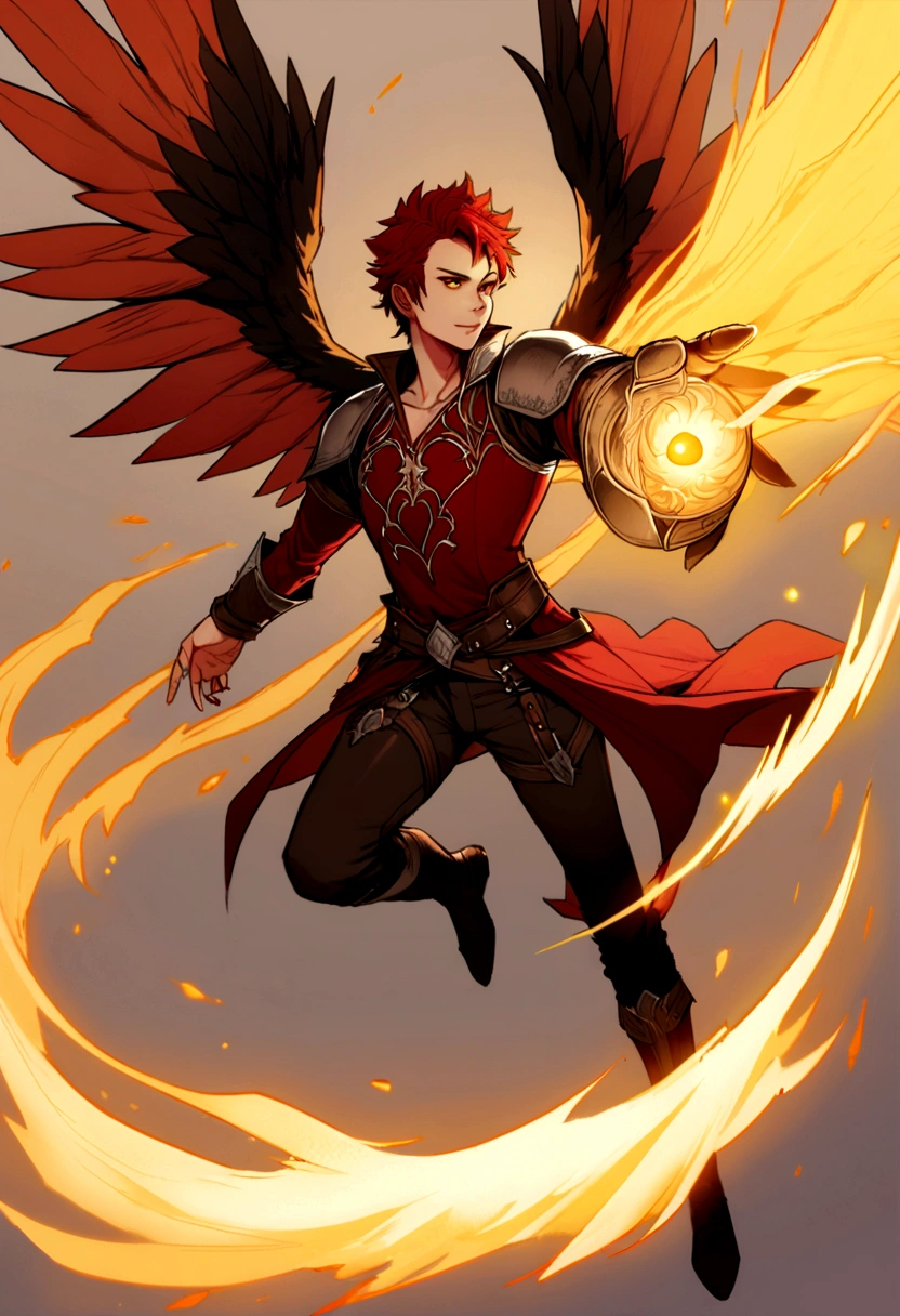 DND 5E, male fire solar, wings