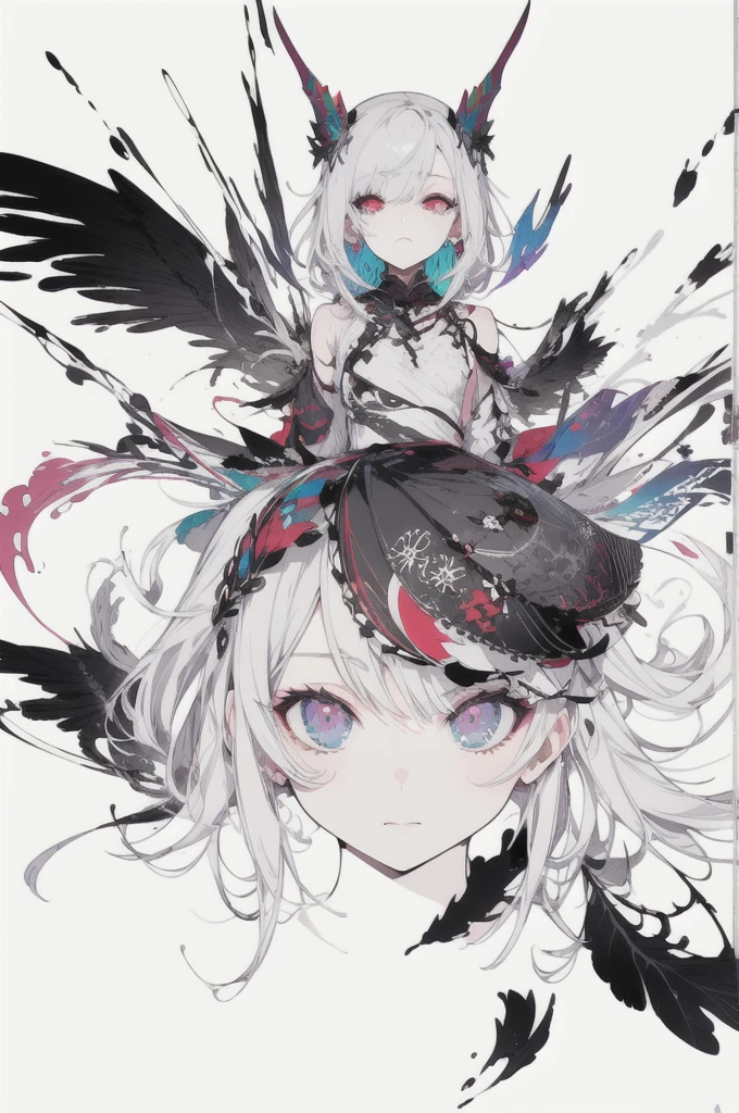 leaning back with hands out in the air,girl、high school girl、(masterpiece, highest quality, official art:1.2), (flat color:1.5),(colorful),looking at the viewer,1 girl,alone, white background, ,(2D:1.5) ,NSFW