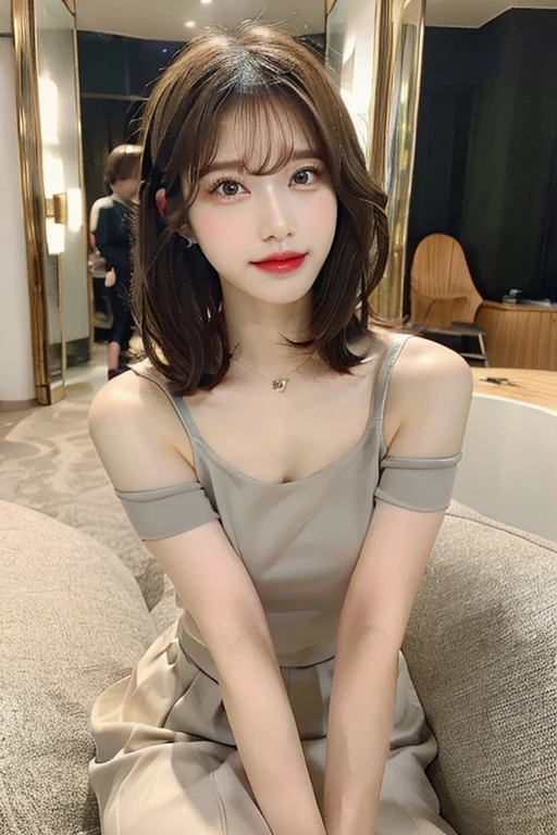 masterpiece, highest quality, High resolution,super detailed, amazingly beautiful woman,8k wall,one girl, (a beauty girl, delicate girl:1.3), (13 years old:1.3), break, (Casual dress with plaid pattern:1.3), break, extremely fine-grained clarity, (symmetrical eyes:1.3), break, (lush park:1.3), break, small breasts, brown eyes, parted bangs, brown hair, girl, break, (Eye and face details:1.3), break, surprised face,