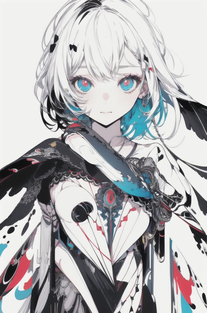 leaning back with hands out in the air,girl、high school girl、(masterpiece, highest quality, official art:1.2), (flat color:1.5),(colorful),looking at the viewer,1 girl,alone, white background, ,(2D:1.5) ,NSFW