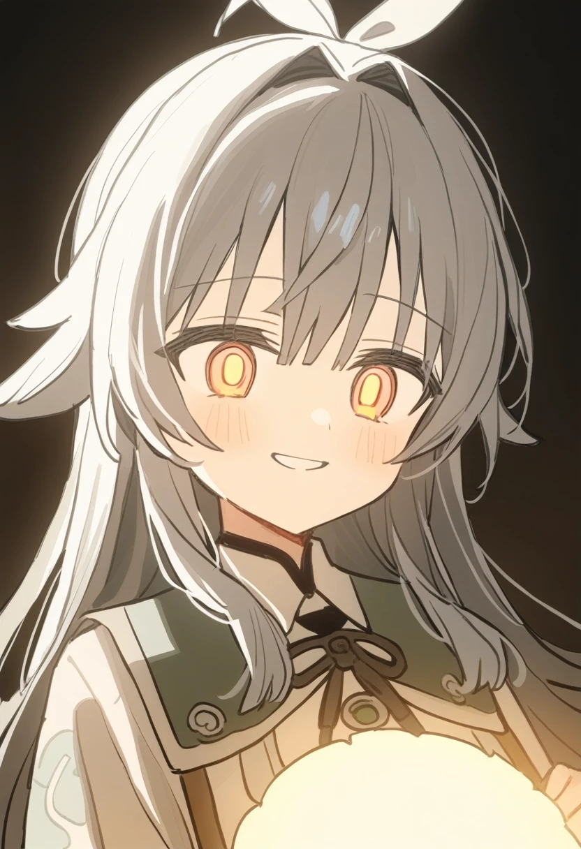 1girl, chihuri, HuoHuo, honkai star Rail, smirk, glowing eyes, low illumination, medium quality, late