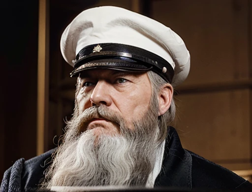 The general orders an immediate exploration of the planet he has a large voluminous white beard he has a general's hat on his head he wears a modern uniform he gestures with his hands to the spectators he is plump and chubby extremely thick thighs large belly fat age 65, he holds a mug of hot coffee , ambience: dentro de uma nave. Full body photography Full body photography different angles of the image.