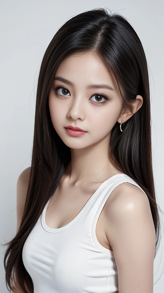 TWICE tzuyu、Glossy feel、Mature、sex appeal、White tank top、skinny