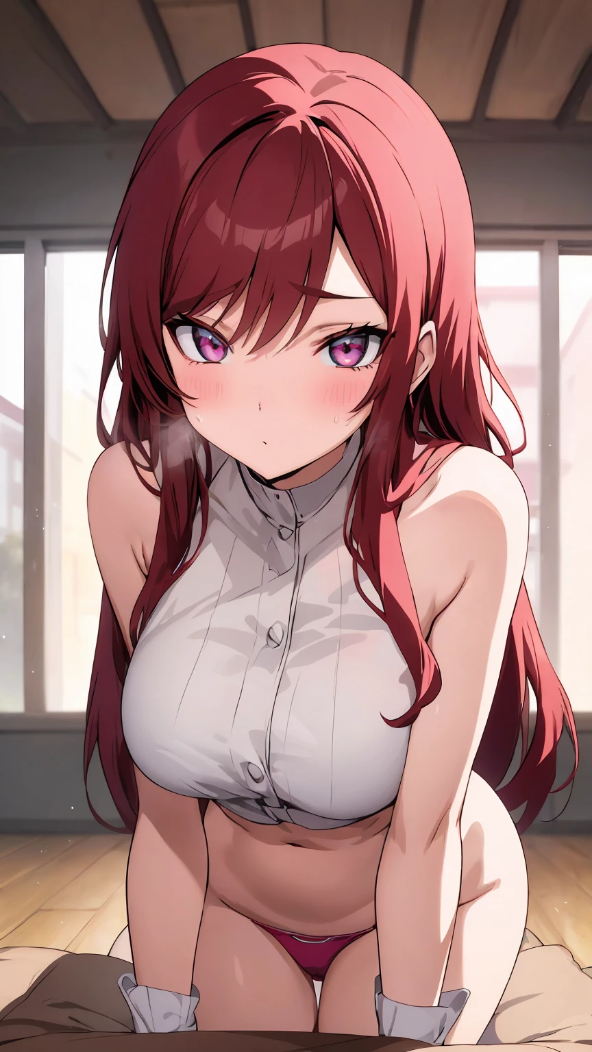 One Woman、Maki Nishikino、Low - Angle、黒panties、panties丸見え、Beautiful woman、Very thick thighs、Acme Face、Best image quality、High resolution、masterpiece、super high quality、Thick pubic hair、Screaming orgasm face、panties、Very big ass、Very large breasts  、Blushing、4K quality、Blushing、Sweaty all over、Heavy breathing、Steam around the buttocks、Cowboy Shot、Cowboy Shot、{Highest quality}, {so beautiful}, {Very detailed}, {Best illustrations}, Usage notes, 