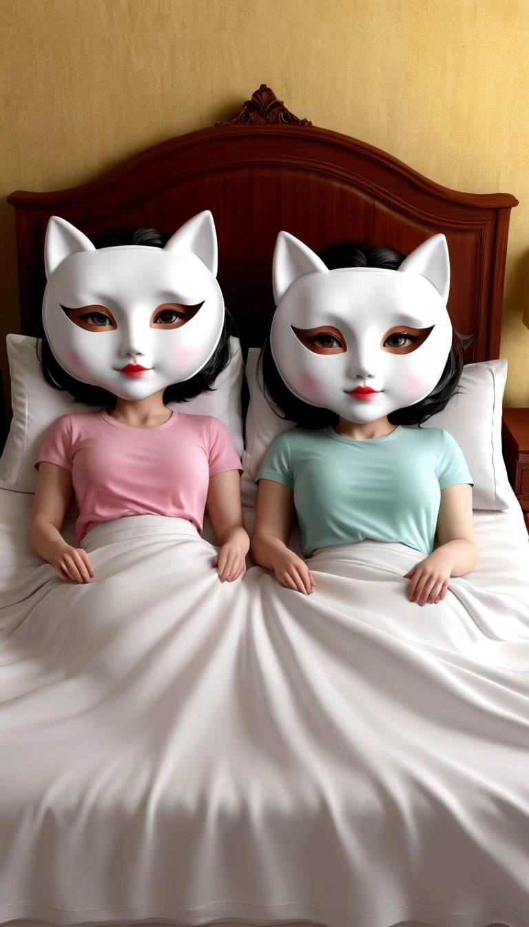 Couple Eye Mask,Big white bed,Love,sleep