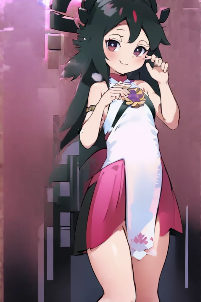 masterpiece、masterpiece、top-quality、top-quality、realisitic、unification、8k wallpaper、Official art、Highly detailed CG unified 8K wallpapers、hight resolution、finely detail、birdseye view、1girl in, (Correct finger shape:1.2)、(Correct anatomy:1.2)、(longblack hair to the waist:1.9)、(Curled golden hair), bewitching, A sexy、kindly smile、
