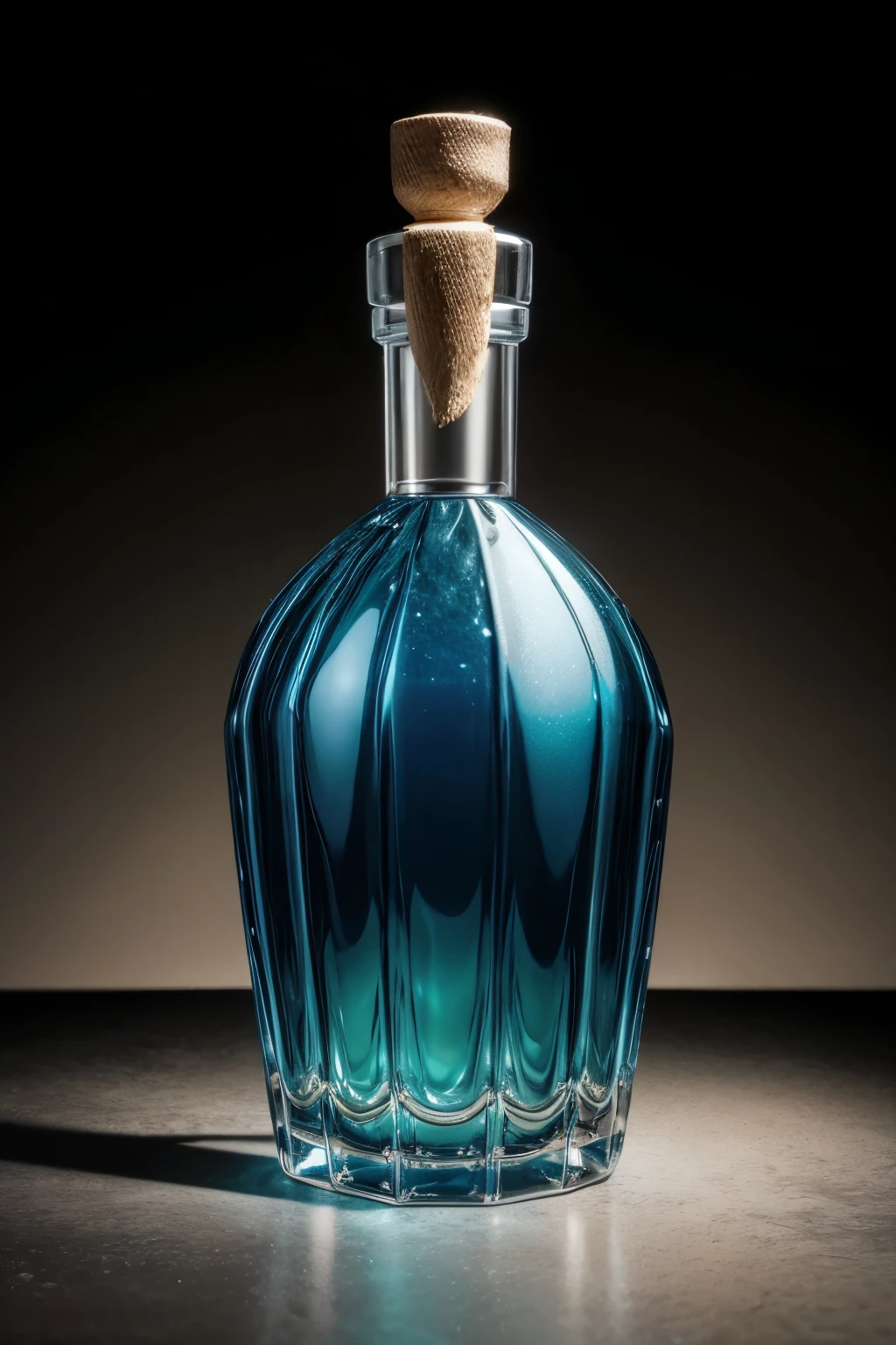 Botella de tequila, strange but striking figure, rare, cristal no liso, cristal con texturas