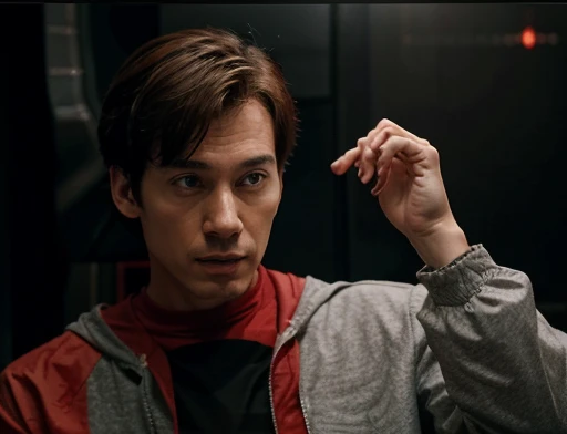 He explains to the scientist audience where the planet he will go to is located.. The color of the planet is gray with red