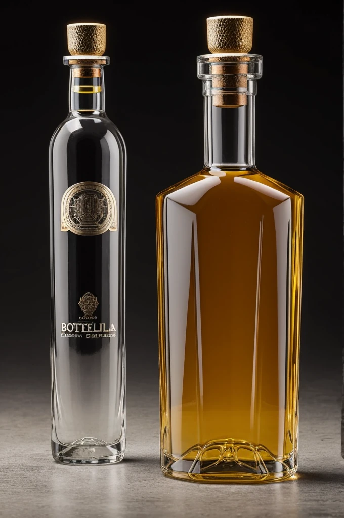 Botella de tequila, strange but striking figure, rare, cristal no liso, cristal con texturas