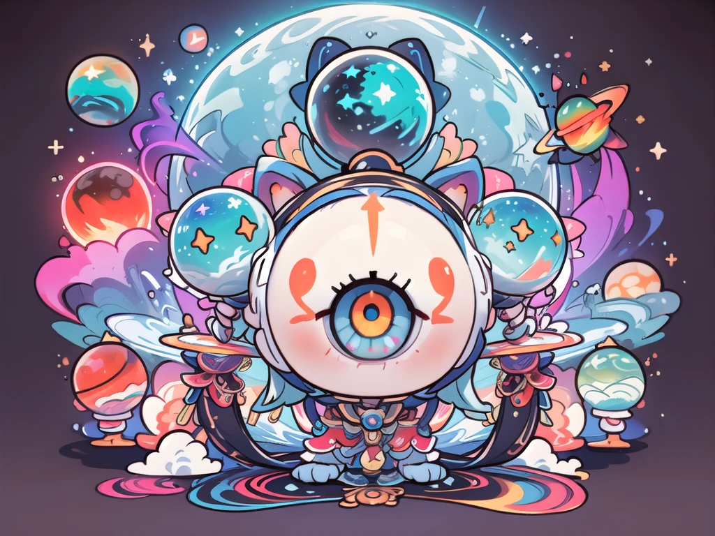 High resolution, Highest quality, Cat girl, goddes, Random Hair, Random Haircolor, Random multicolored hair, Random Hair, (Random eye color), ((planet, god話的な, Elemental, Giant, god, Stardust, Meteors,)), Blurred Background, Visually stunning, Bokeh, whole body, Random View ,