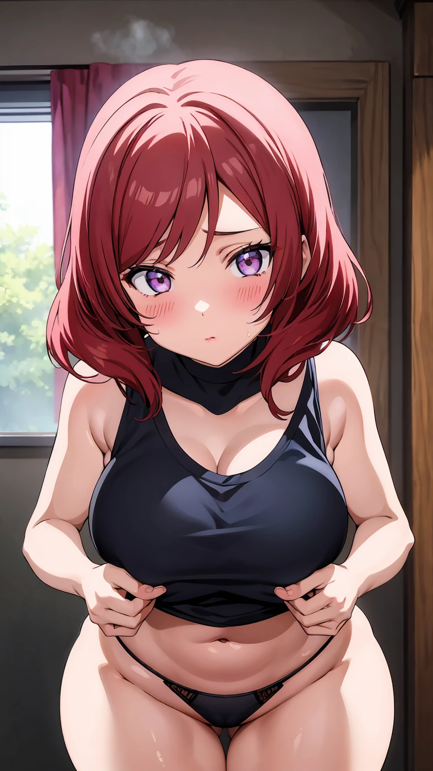 One Woman、Maki Nishikino、Low - Angle、黒panties、panties丸見え、Beautiful woman、Very thick thighs、Acme Face、Best image quality、High resolution、masterpiece、super high quality、Thick pubic hair、Screaming orgasm face、panties、Very big ass、Very large breasts  、Blushing、4K quality、Blushing、Sweaty all over、Heavy breathing、Steam around the buttocks、Cowboy Shot、Cowboy Shot、{Highest quality}, {so beautiful}, {Very detailed}, {Best illustrations}, Usage notes, 