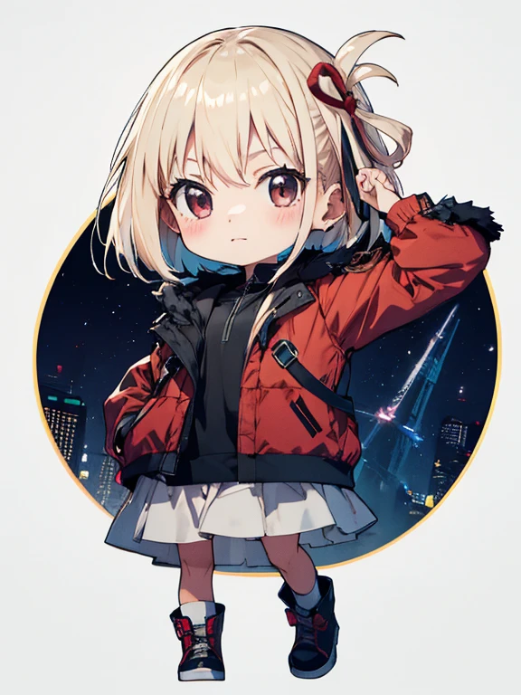 masterpiece, Highest quality, Chisato Nishikiki, (chibi), full body, (masterpiece), highest quality