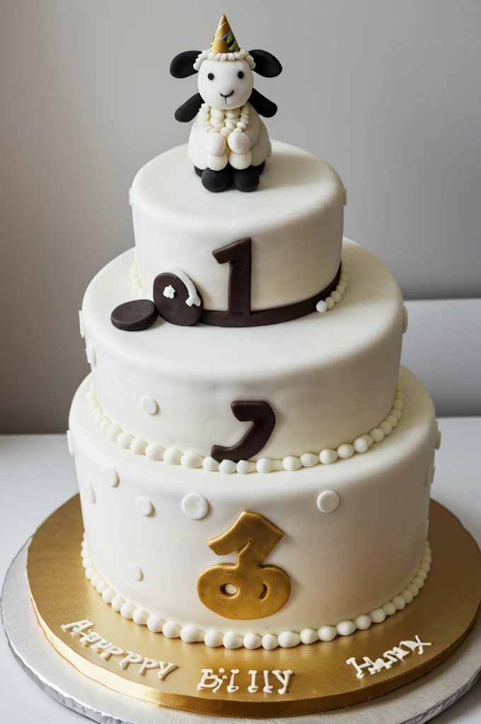 Birthday cake in the shape of a sheep's head with 28 written on it