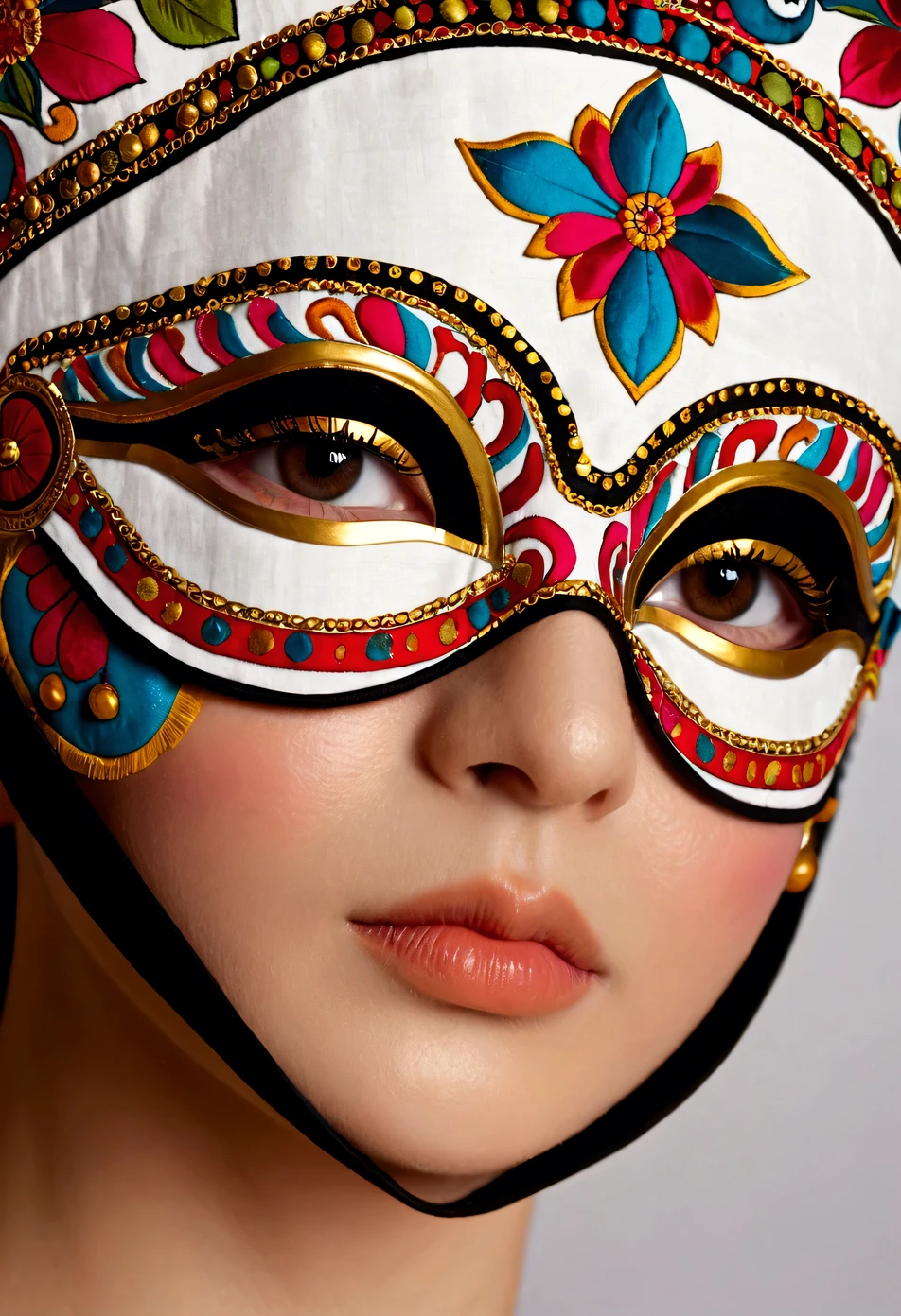 Book with bookmark and cotton eye mask, cotton eye mask with ornate and detailed patchwork fabric, intricate textiles, intricate artwork, neon eyes, eye masks, wonderfully detailed eyes, masquerade masks, exquisitely detailed Orissa eye masks, vintage, Russian style,...
